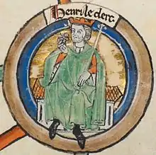 Illustration of a seated mediaeval king