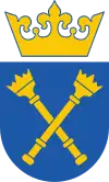 Coat of arms of the Jagiellonian University, two scepters in saltire