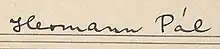 Pál Hermann signature