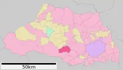 Location of Hidaka in Saitama Prefecture