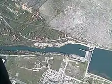 Hydroelectric Power Plant Mostar, upstream from city of Mostar.