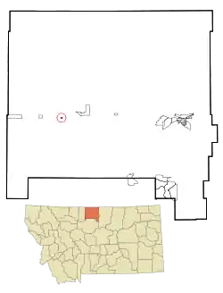 Location of Hingham, Montana