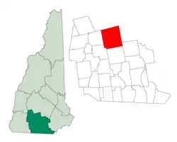 Location in Hillsborough County, New Hampshire