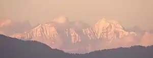 Himalayas at dusk from Mussoorie, Uttarakhand