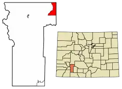 Location of the Cathedral CDP in Hinsdale County, Colorado.