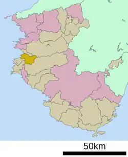 Location of Hirogawa in Wakayama Prefecture