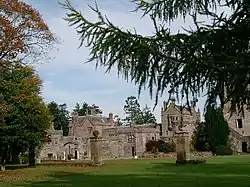 Hoddom Castle with Fosse Bridge and Driveway Bridge to South