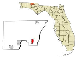 Location in Holmes County and the state of Florida