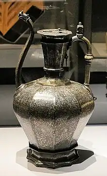 Homberg ewer, by Ahmad al-Dhaki al-Mawsili. Inlaid Brass with Christian Iconography. probably Mosul, dated 1242–43.