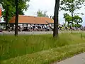 Pancake house with cyclists