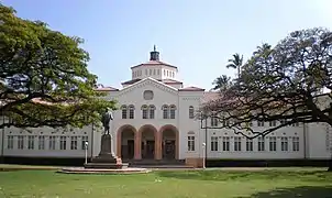 Statue and main administration building, 1920s