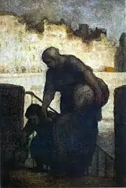 Honoré Daumier, Laundress on the Quai d'Anjou, c. 1860