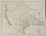 1833 map of Coahuila y Tejas