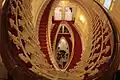 The staircase in the hotel, photographed from the second floor looking down in 2016