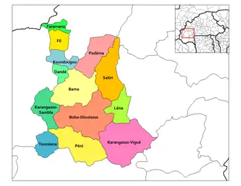 Provincial map of its departments