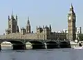 Palace of Westminster, Neo-Gothic completed in 1870. Designed by Sir Charles Barry and Augustus Pugin