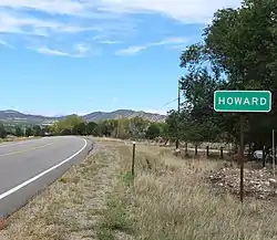 Entering Howard from the east on U.S. Route 50