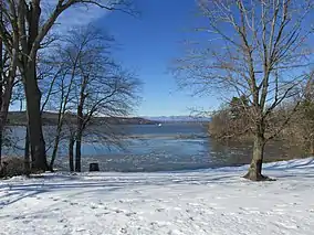 View of the Hudson River from Ogden Mills & Ruth Livingston Mills State Park.