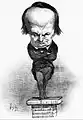 A caricature of Victor Hugo by Honoré Daumier from July 1849. Hugo supported Louis Napoleon in the election for president, but after the coup d'état went into exile and became his most relentless and eloquent enemy.