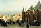 Market day outside the Waag on the Nieuwmarkt, Amsterdam, c. 1880