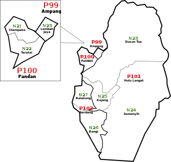 Hulu Langat, Selangor Parliament and State Assembly Electoral Districts