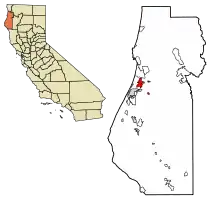 Location within Humboldt County in California