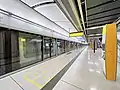 First class validation machine and queuing area for East Rail line Platform 1, featuring a R-Train.