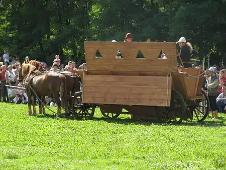 Modern reconstruction of a Hussite war wagon.