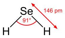 Structural diagram of the hydrogen selenide molecule