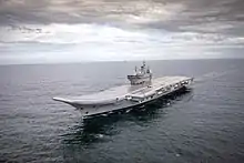 Vikrant  during sea trials.