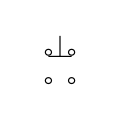 Pushbutton, normally closed, two circuits (IEEE-style)