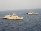 INS Sumedha (P58) and INS Kulish (P63) enroute to Bangladesh.