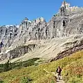 Iceberg Lake Trail with Iceberg Peak (left) and B-7 Pillar (right)