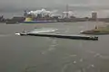 Self-propelled barge in the port of IJmuiden, Netherlands