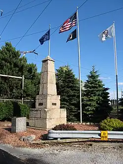 The Illinois-Indiana State Boundary Line Marker in its original location