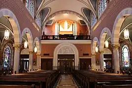 View down the nave toward gallery.