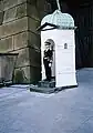 An Imperial Guard sentry at the Seimon Ishibashi bridge outside the Imperial Palace.