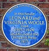 Blue plaque designed by Henry Hooper, 1976