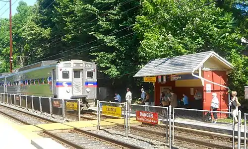 Inbound train on the outbound track during repairs in 2015