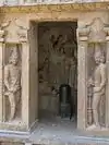 Temple entrance with lingam