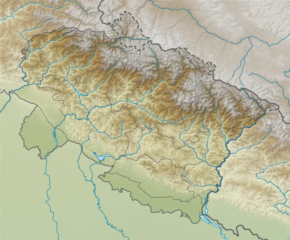 Map showing the location of Dakshini Nanda Devi