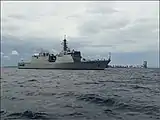 INS Sumedha during exclusive economic zone surveillance of Maldives, 2018