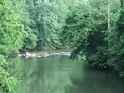 The Martinsville Fish Dam Virginia, an historic Native American Indian fishing weir built with rocks