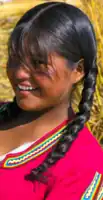 Amerindian with black hair