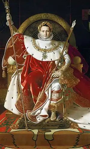 Napoleon I on His Imperial Throne by Jean-Auguste-Dominique Ingres (1806), Army Museum (Paris)