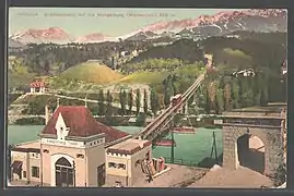 Postcard celebrating the Hungerburgbahn, about 1906