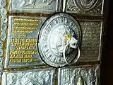 Inscription on door to Bhimakali Temple - These gates were made in the reign of Raja Padam Singh 1927.