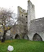 Arrowslits inside a tower north of the Well Gate