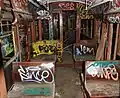 Inside one of the Glebe trams