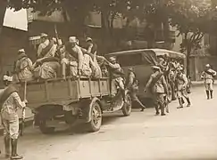 Brazilian Marines arriving to hold back advancing communist troops.